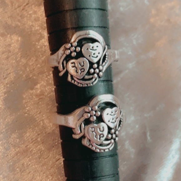 Vintage Matching Rings couples BFFs silver plated - Picture 14 of 14